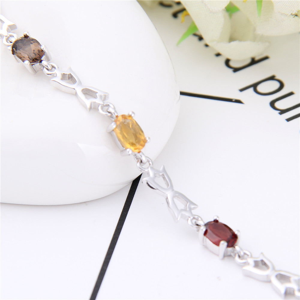Multi-Coloured Gemstone Bracelet