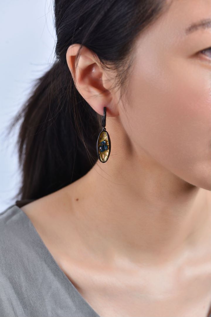 London Blue Topaz Sea Flower Drop Earrings