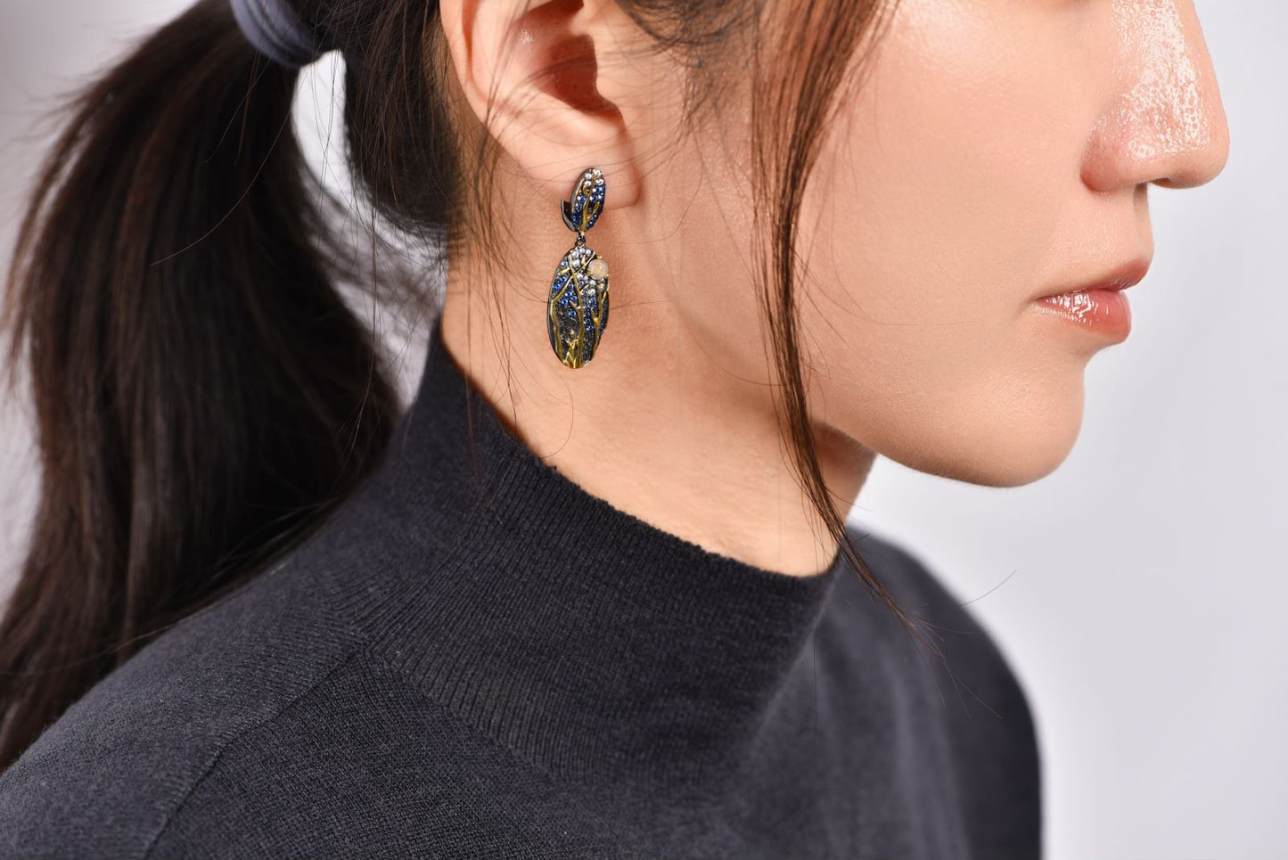 Moonstone Midnight Forest Silver Earrings