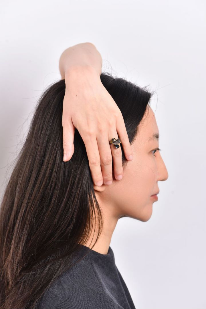 London Blue Topaz Twisted Water Statement Silver Ring