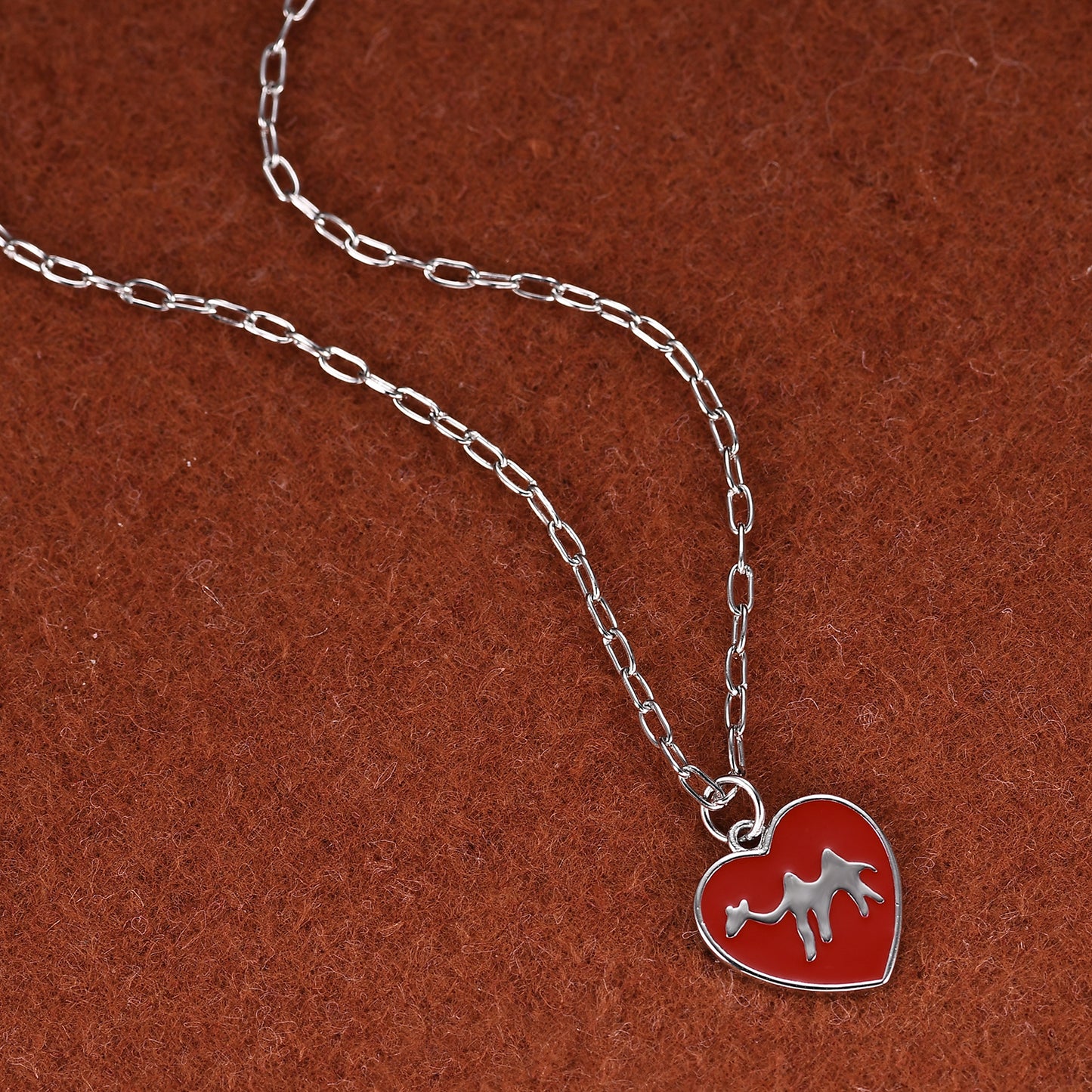 Love Heart with Camel Pendant Necklace