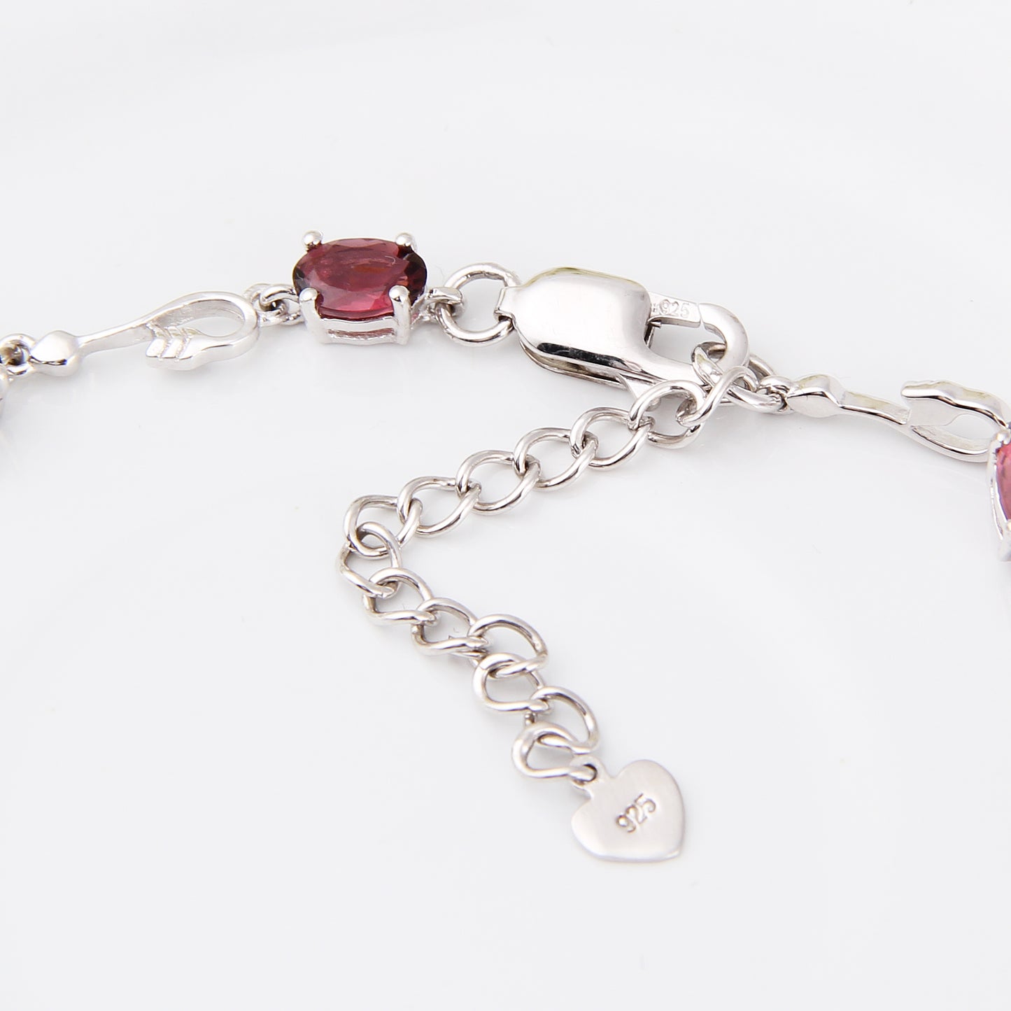 Multi-Coloured Gemstone Bracelet with Citrine, Red Garnet and Smokey Quartz