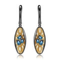 London Blue Topaz Sea Flower Drop Earrings