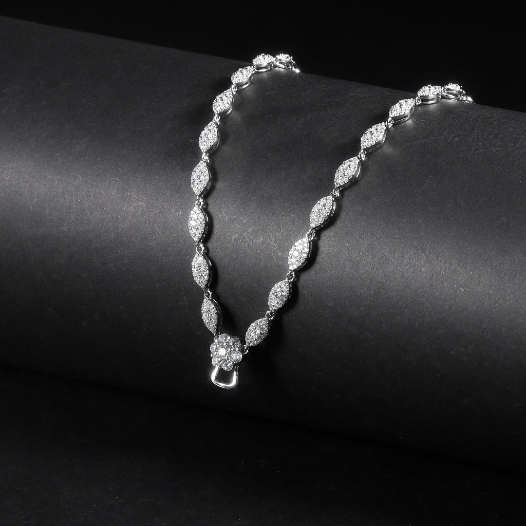 Sparkly White Zircon Chain with A Hook to Match with Any Pendant