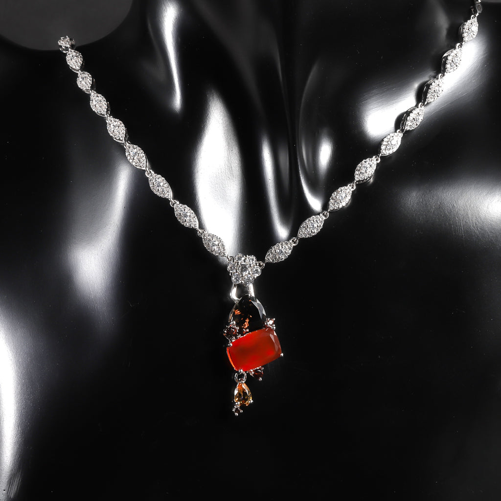 Sparkly White Zircon Chain with A Hook to Match with Any Pendant