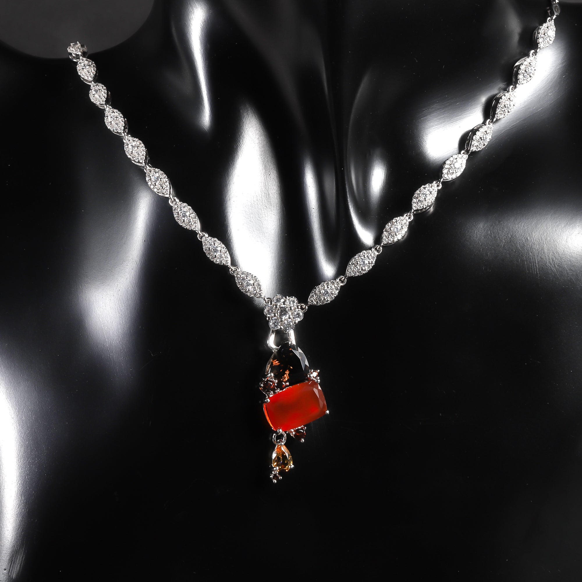 Sparkly White Zircon Chain with A Hook to Match with Any Pendant