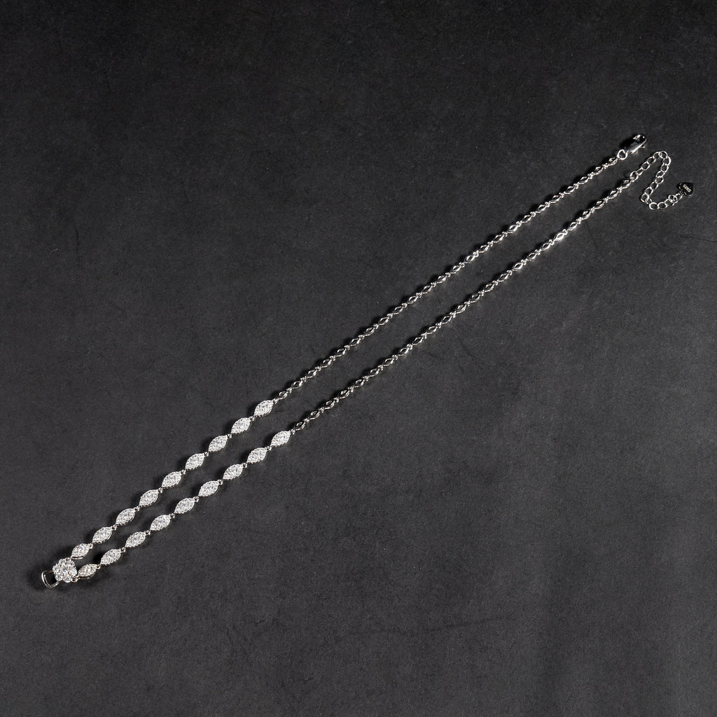 Sparkly White Zircon Chain with A Hook to Match with Any Pendant
