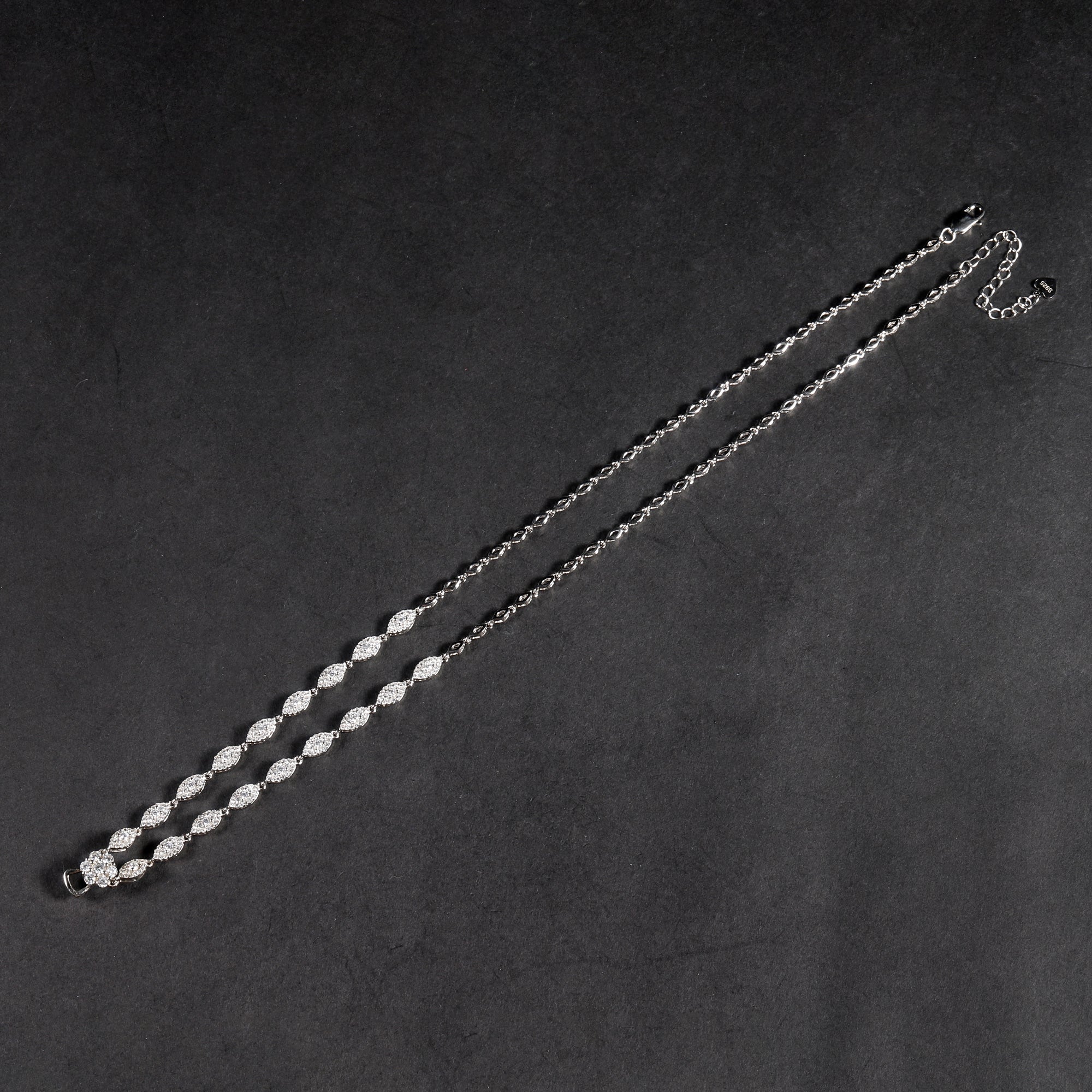 Sparkly White Zircon Chain with A Hook to Match with Any Pendant